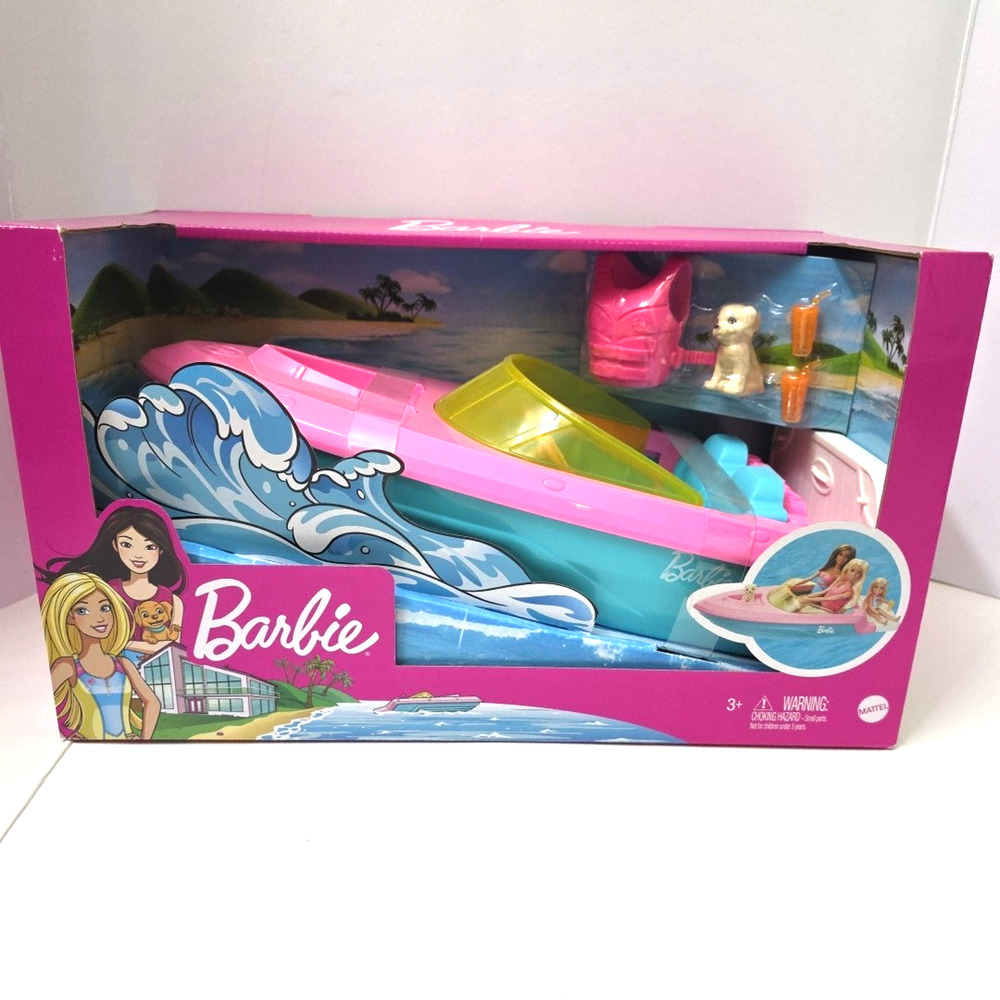 Mattel Barbie Boat with Puppy and Accessories New In Box Sealed
